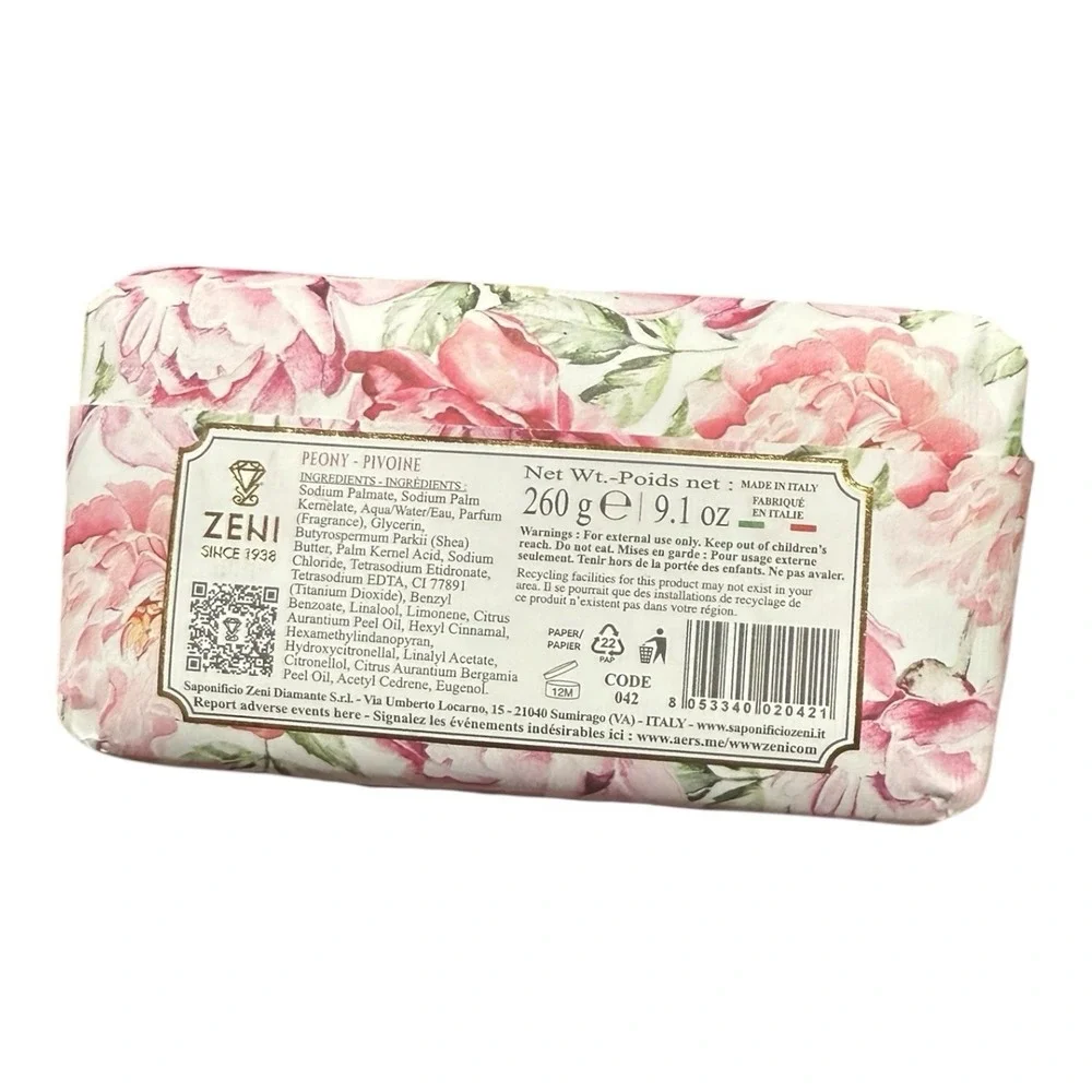 2 Italian Luxury Soap Zeni Bar Rare Peony Pivoine Out Of Stock H2F Triple Milled